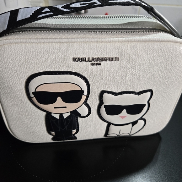 Karl Lagerfeld Cream Crossbody Bag with Iconic Design - Picture 13 of 15